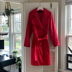 Tahari Lined Trenchcoat - Pink